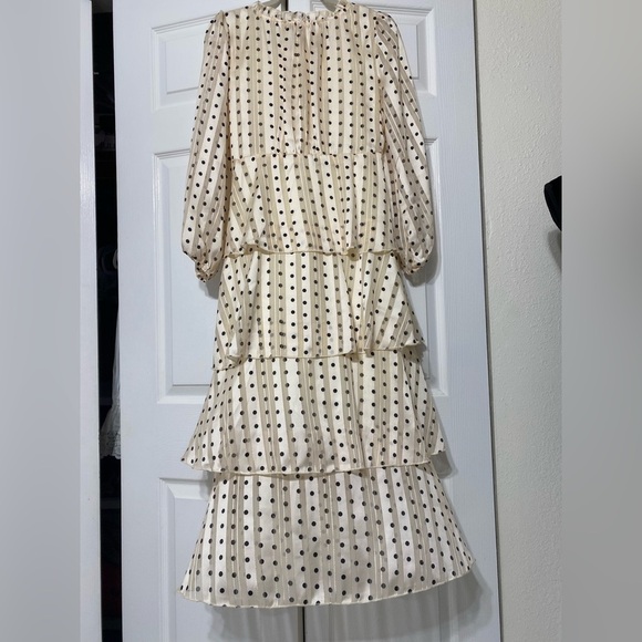 NWT O.P.T. Polka Dot Tiered midi Dress size S - Picture 2 of 10